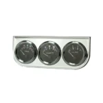 Black/Chrome Bezel Black Water Temp Oil Pressure Volt Gauge 52mm 3 in 1 Triple Gauge Kit - Image 2