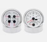 2 Gauge Set 85MM GPS Speedometer 0-160MPH 85mm 4in 1 Fuel Water Temp Press Volt
