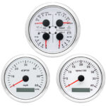 3 Gauge Set 85mm GPS Speedometer 0-60MPH Tachometer Fuel/Temp/Oil Pressure/Volt