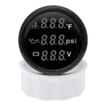 52mm 3in 1 Multi-Function Digital Gauge Voltmeter Water Temp Oil Pressure With Alarm 9-32V - Image 3