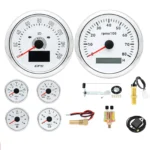 6 Gauge Set with Sensor 85mm GPS Speedometer 160MPH Tacho Gauge for Boat Car