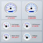 6 Gauge Set White GPS Speedometer 120MPH Tachometer Fuel  Level Water Temp Volt Meter Oil Pressure with Sender Sensor - Image 4