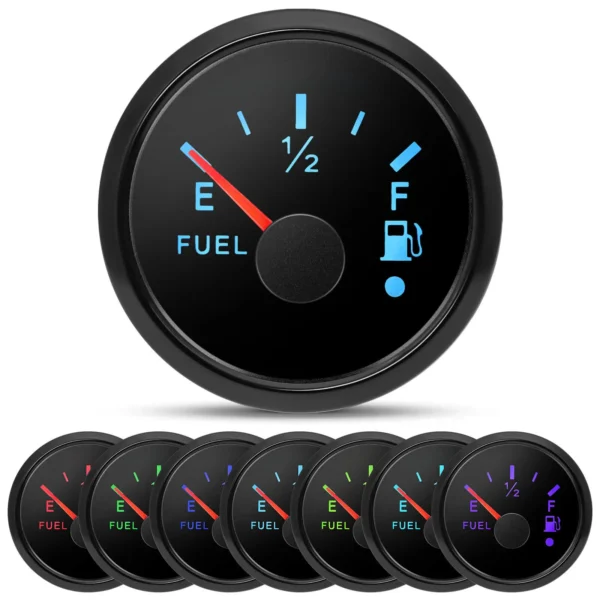 252mm Black 7 Colors LED Gas Fuel Level Gauge for Boat Car Truck Waterproof US