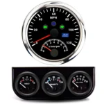 52mm 3 In1 Car Auto Meter Kit Volt Water Temp Oil Pressure Meter and 85mm GPS Speedometer Tachometer