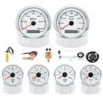 6 Gauge Set 85mm GPS Speedometer 120MPH Tachometer 8000RPM with Senders for Boat