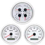 3 Gauge Set 85mm GPS Speedometer 0-160MPH Tacho & Fuel Water Temp Oil Press Volt