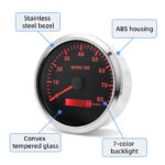 2 Gauge SET 110mm Waterproof GPS Speedometer 160MPH Tachometer 8000RPM for Boat - Image 5