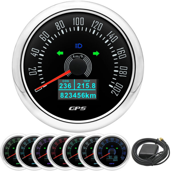 85MM GPS Speedometer 200km/h Gauge with Trip COG for Boat Car Truck Waterproof