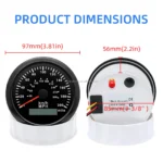 85mm GPS Speedometer 0-240KMH 0-80MPH with LCD Display Odometer for Marine Boat Yacht Vessel - Image 2