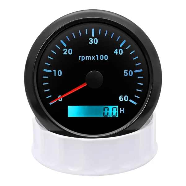 Marine Analog Auto Meter Tachometer Gauge 7000 RPM  Hour Meter Boat RPM