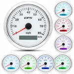 6 Gauge Set 85mm GPS Speedometer 0-80MPH Tachometer Fuel Level Oil Pressure Water Temp Volt - Image 4