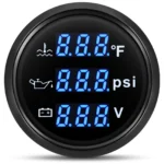 52mm Digital 3IN 1 Gauge Oil Pressure Water Temp Volt Gauge BLUE LED with Sender