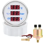 52MM 3 in 1 Multifunction Gauge Oil Pressure Water Temp Voltmeter with Sensor