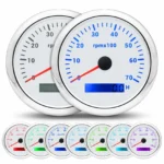 6 Gauge Set 85mm GPS Speedometer 0-120MPH Tachometer 7000rpm & 52mm Fuel Water Oil Gauge for Car Boat - Image 2