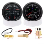 2 Gauge Set 85mm GPS Speedometer 120MPH Tacho&85mm Fuel Oil Temp Volt W/sensor