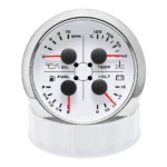 85mm 4 in 1 Gauge Fuel Level 240-33ohm Oil Pressure Water Temp Volt With Sensor