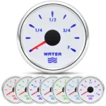52mm Boat Marine Water Level Gauge 0-190ohm Tank Level Indicator Gauge 7 Colors