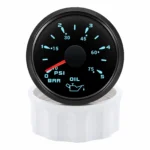 52MM 2 Oil Pressure Meter Gauge 0-5Bar 0-75PSI 7 Colors LED for Marine Boat - Image 5
