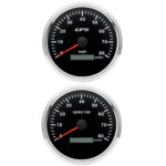 2 Gauge SET 110mm GPS Speedometer 80MPH Tachometer 8000RPM 7 Colors LED for Boat