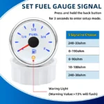 52mm Boat Fuel Level Gauge 240-33ohms 0-90ohms 0-190ohmohms 10-180ohms 240-30ohm 7 Colors LED - Image 3