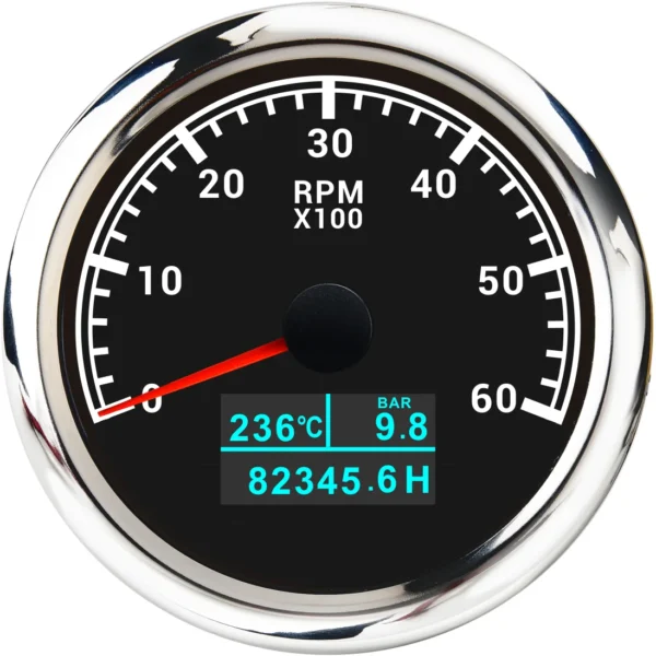 Diesel Gasoline Engine 6000 RPM Stepper Motor Tachometer 85mm Universal Motorcycle Tachometer Hour Meter