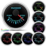 52mm Marine Boat Car Rudder Angle Indicator Gauge Meter 0-190 Ohms 7 Colors LED - Image 2