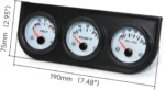 52mm Triple Car Gauge Kit (Volt Meter+Water Temp+Oil Pressure Meter) Stainless Steel Triple Auto Dashboard Gauge Set - Image 2