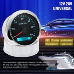 Various Backlights 12/24V White Face 85mm Waterproof Marine Auto Tachometer 6000 RPM - Image 4
