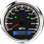 85mm Analog LED and LCD Display 0-200KM/H Adjustable Pulse Signal Speedometer Gauge with Turning Light/Odometer - Image 4