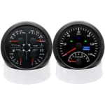 2 Gauge Set 85mm GPS Speedometer 120MPH Tacho&85mm Fuel Oil Temp Volt W/sensor - Image 4