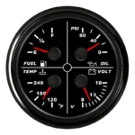 85mm Multifunction Meter 4 in 1 Fuel Level Oil Pressure Water Temperature Meter 12V Voltage Gauge - Image 5