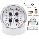 85MM 4 in 1 Gauge Fuel Level Oil Pressure BAR Water Temp ?? Volt With Sensor