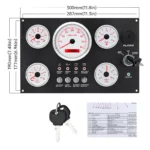 5 Gauges Panel Set White Faceplate 8 LED Marine Engine Instrument Gauge Meter Panel Gauge 3 Sensors - Image 6