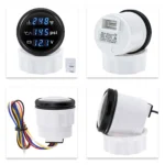 52mm Digital 3IN 1 Gauge Oil Pressure Water Temp Volt Gauge BLUE LED with Sender - Image 3