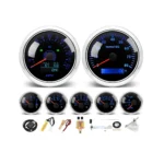7 Gauge Set 7 Colors LED 85mm GPS Speedometer 0-120MPH Gauge for Car Marine Boat