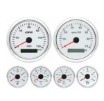 6 Gauge Set 85mm GPS Speedometer 0-120MPH Tachometer 7000rpm & 52mm Fuel Water Oil Gauge for Car Boat