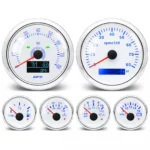 6 Gauge Set With Sensor 85mm White GPS Speedometer 80mph&tachometer 8000rpm Voltage Volt Water Temp Oil Pressure Fuel Level - Image 5