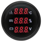 2 52mm 3 in 1 Digital Gauge Water Temp Water Level Voltmeter for Boat Car Truck