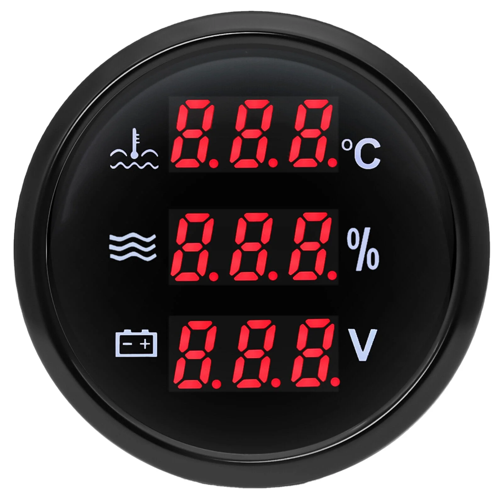 H1b9412f69d5b4e4f977d8dc312fc99d3m.webp 2 52mm 3 in 1 Digital Gauge Water Temp Water Level Voltmeter for Boat Car Truck - Image 1