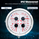 3 Gauge Set 85mm GPS Speedometer 80 MPH Tachometer Fuel/Pressure/Water Temp/Volt - Image 3