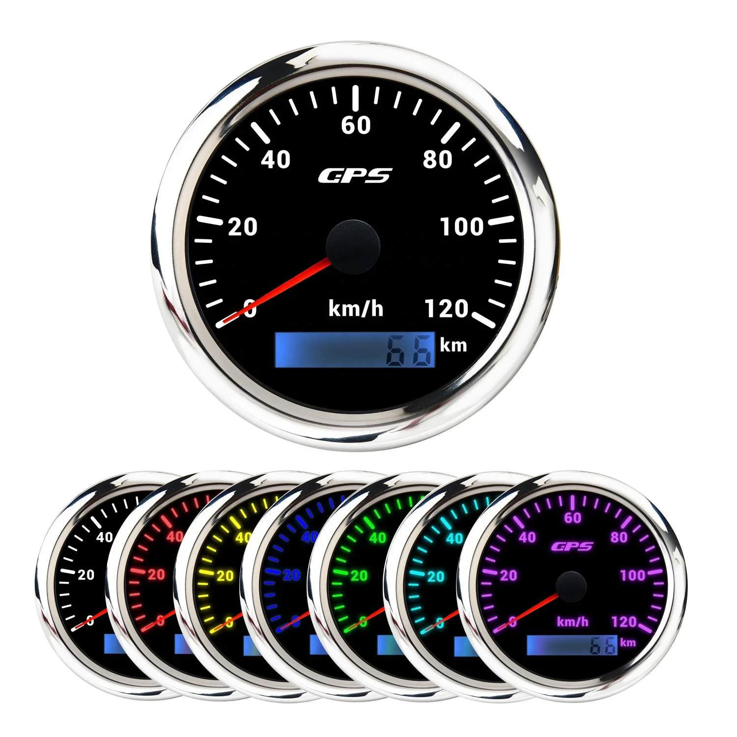 H1d4b272661bd49f5adf8605548b09bb5w.webp Car Motorcycle 85mm 120km/h Total Mileage Adjustable GPS Speedometer - Image 1