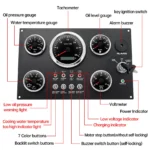 3000RPM Multi-function Diesel Engine Instrument Marine Gauge Panel Assembly with 5 Black Gauges - Image 5