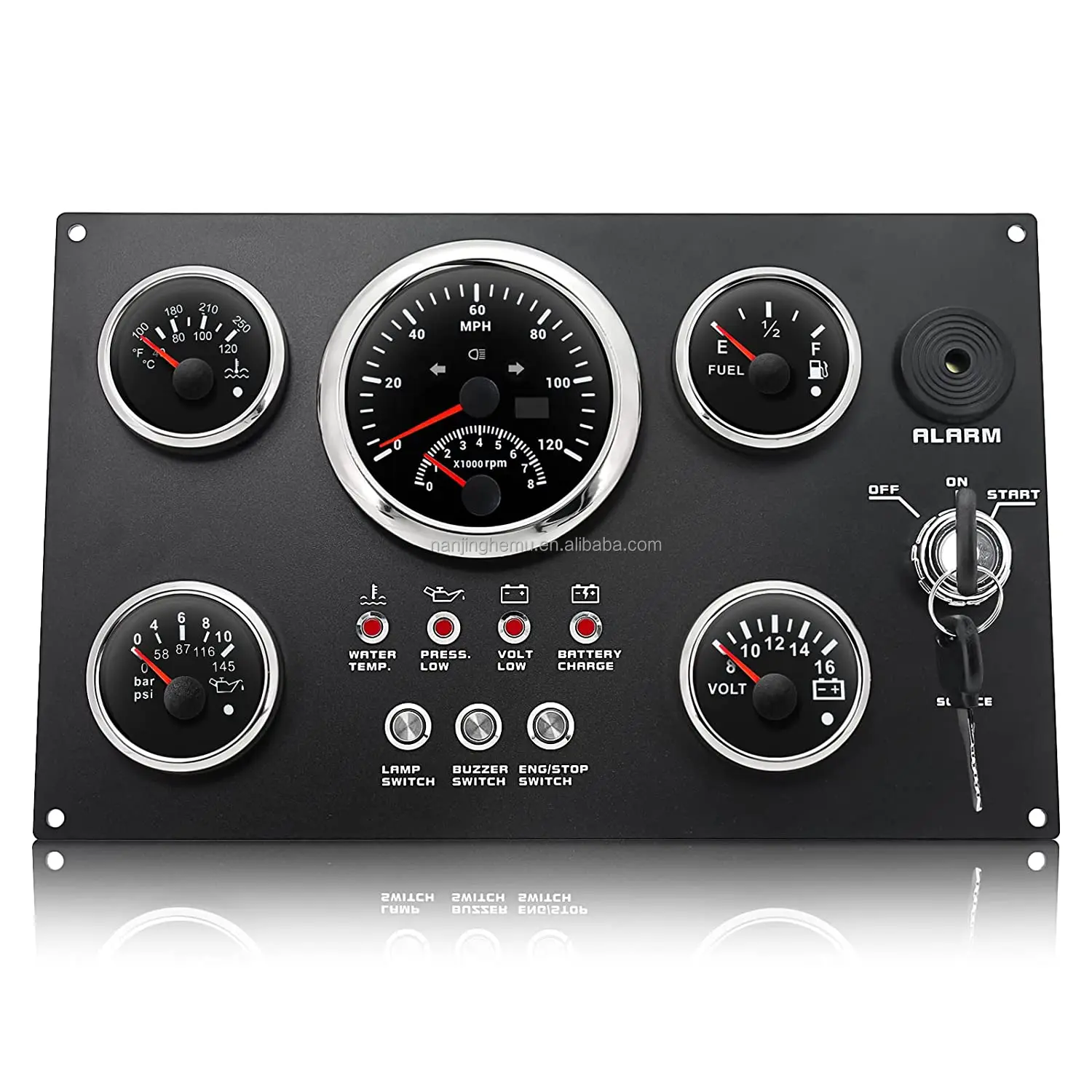 H1dbac8d260c246d195b08bc7bf8f2729Q.webp 300*190mm Waterproof 12V/24V Speedometer and Tachometer Marine Instrument Panel Boat Instrument Panel - Image 1