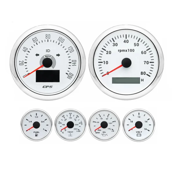 6 Gauge Set 85mm GPS Speedometer 160MPH Tachometer 8000RPM for Boat Car Truck US