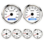 6 Gauge Set 85mm GPS Speedo 200km/h Tacho&52mm Fuel Water Temp Oil Pressure Volt