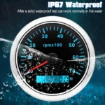 12V /24V Hot 85mm 8 LED Light Odometer Tachometer Gauge Miles - Image 6