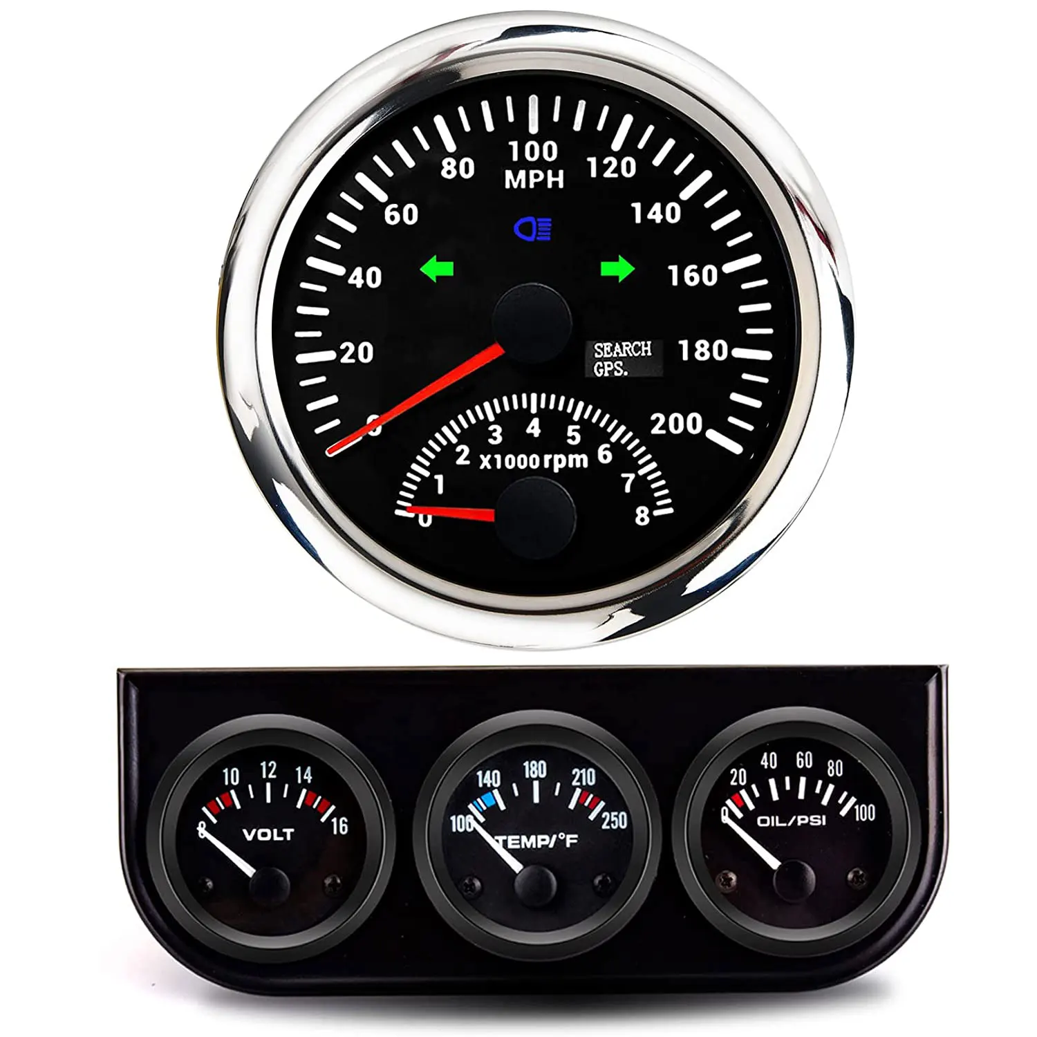 H21dd8789b0c149cd9ba47aee23ccde34A.webp 85mm GPS Speedometer with Tachometer and Instrument Voltage/water Temperature/oil Pressure Three-in-one Pointer Meter - Image 1