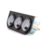 Gauge Chrome Car Gauge Holder 3 in 1 Kit (Oil Temp + Water Temperature + Volts) Triple Car Meter Dashboard - Image 3