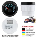 52mm Car Boat Water Temp 40-120?? Temperature Gauge 7 Colors LED M14 Sensor - Image 4
