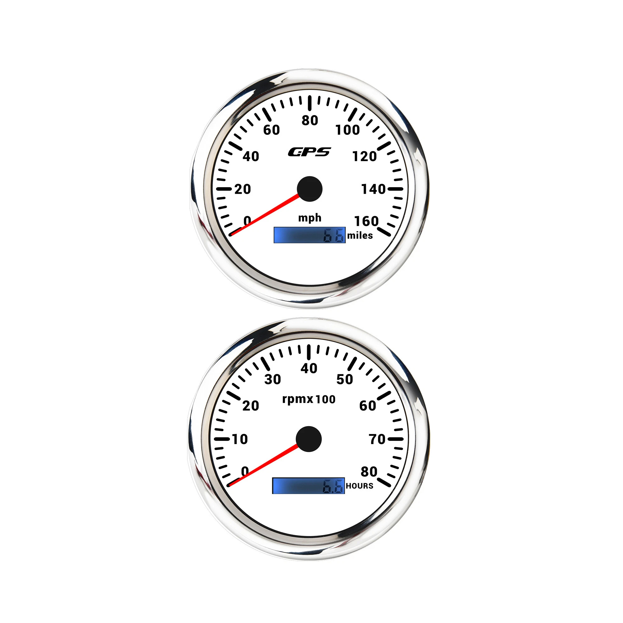 H23765234219449b59870aa7ca64eb4ea2.jpg 110mm Waterproof GPS Speedometer 160MPH Tachometer 8000RPM 2 Gauge SET for Boat - Image 1